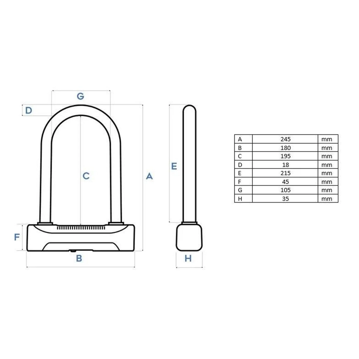 Cadenas Pour Vélo U-lock 448 ART4 180 X 245 Mm Noir – Image 6