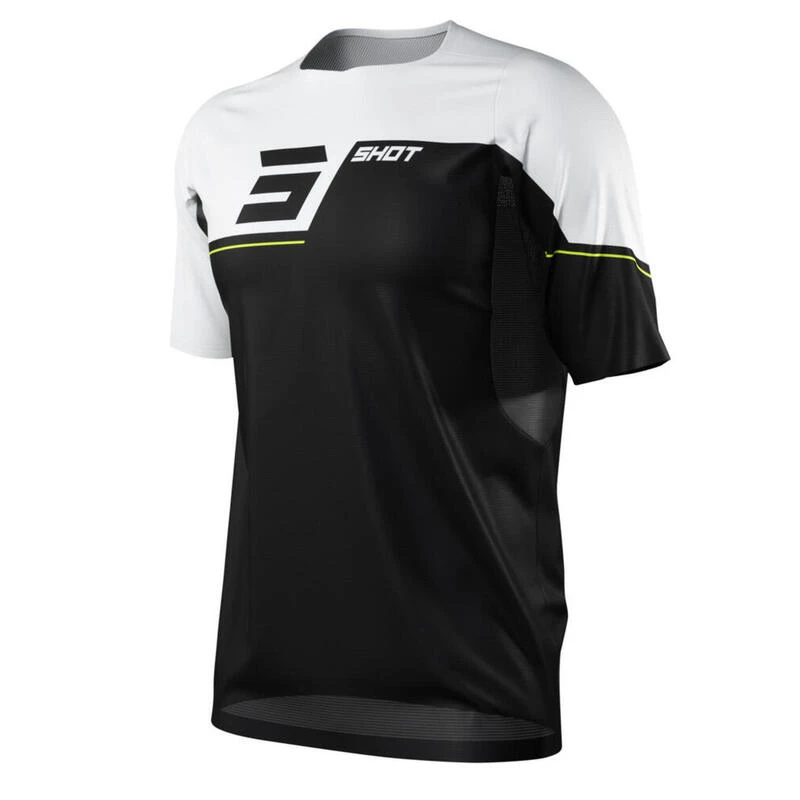 Maillot Manches Courtes Shot Revolt Noir/Blanc Enfant – Image 2