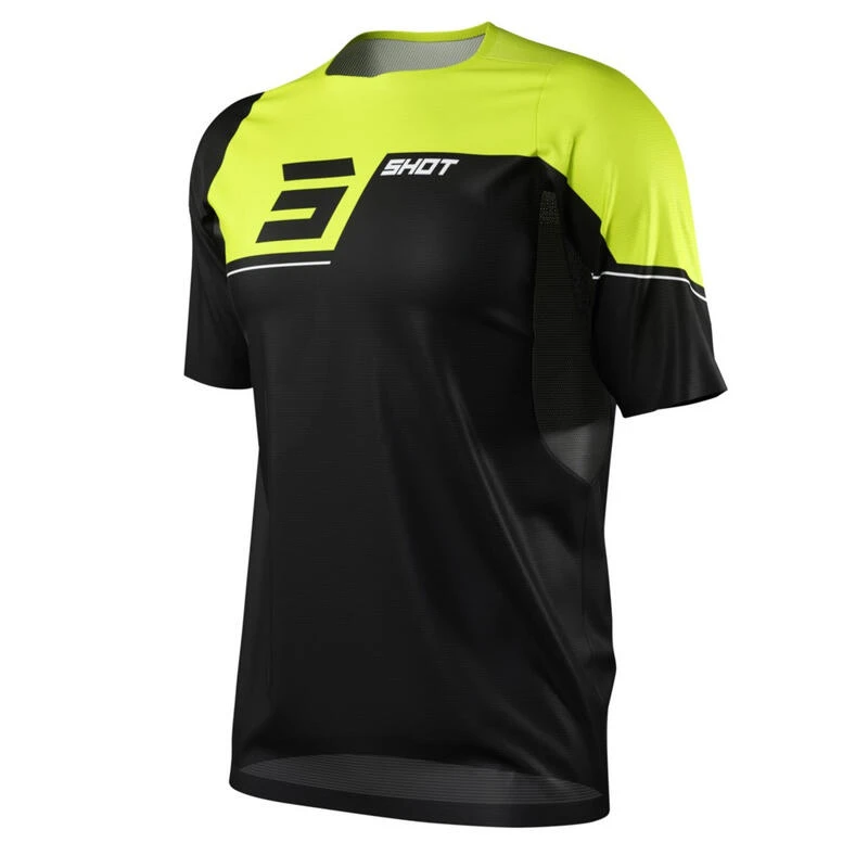 Maillot Manches Courtes Shot Revolt Noir/Jaune Enfant – Image 4