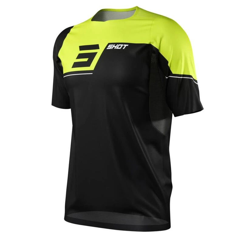 Maillot Manches Courtes Shot Revolt Noir/Jaune Enfant – Image 5