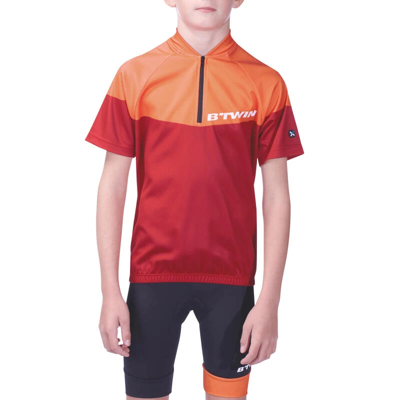 BTWIN Maillot Manches Courtes Vélo Enfant 500 Rouge – Image 3