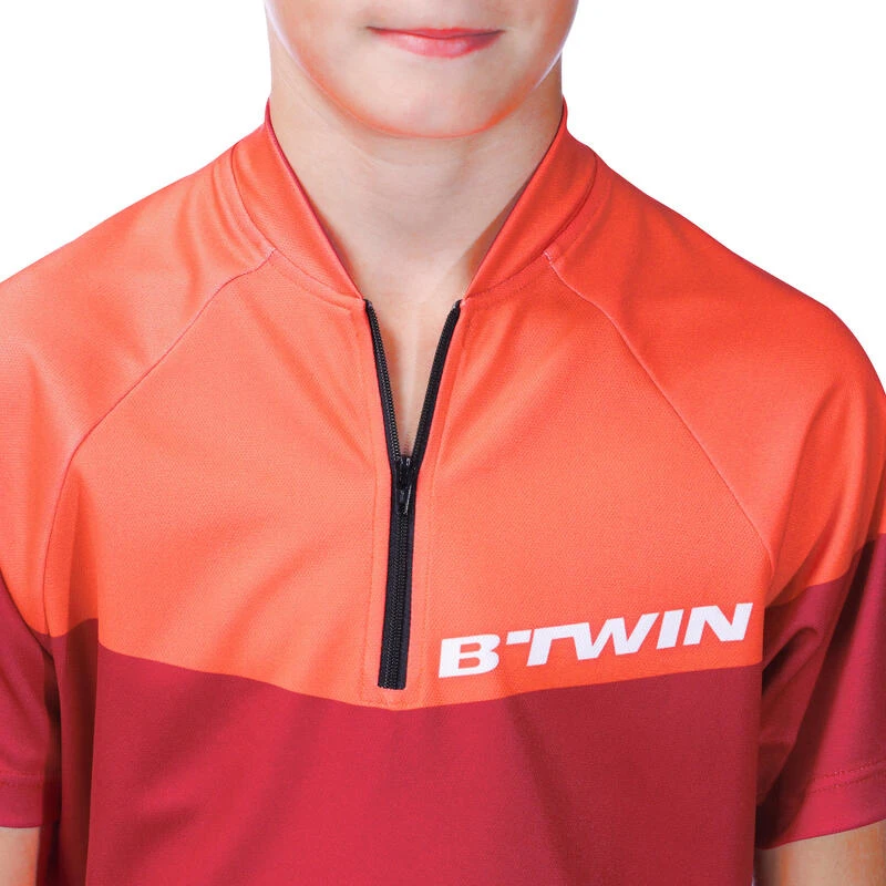 BTWIN Maillot Manches Courtes Vélo Enfant 500 Rouge – Image 6