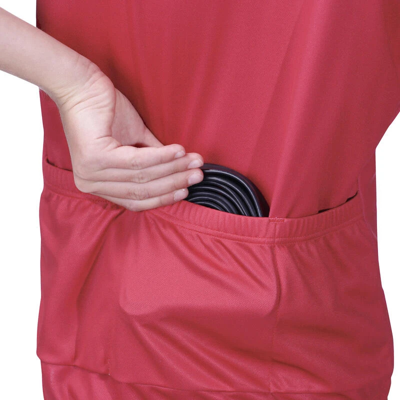 BTWIN Maillot Manches Courtes Vélo Enfant 500 Rouge – Image 7