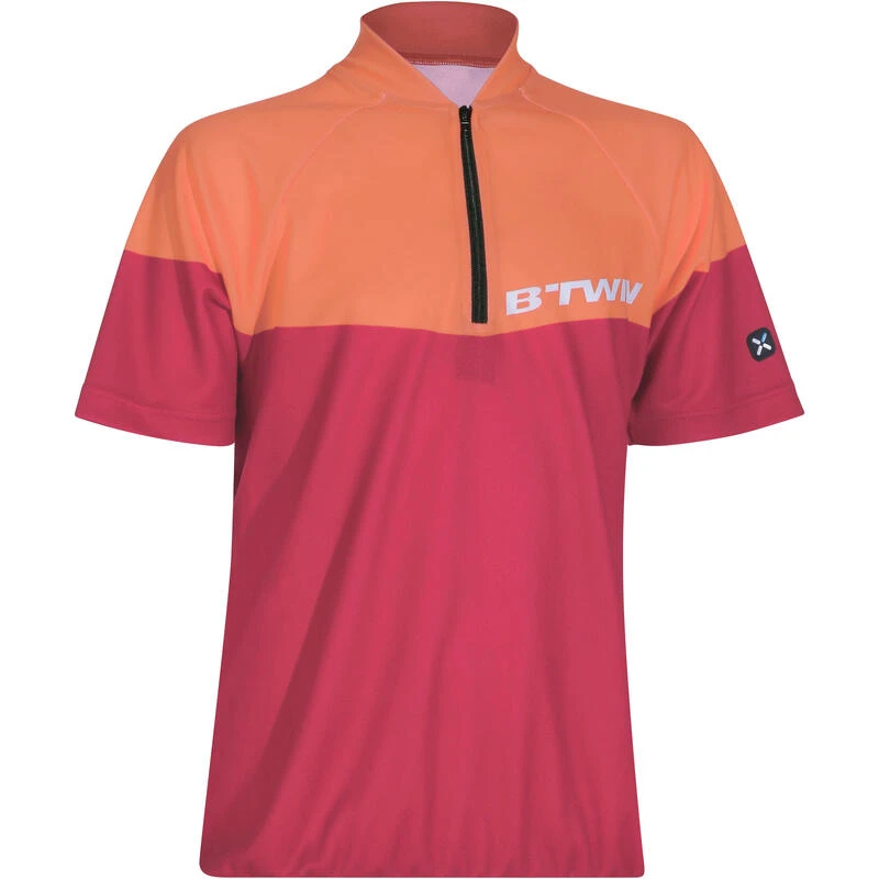 BTWIN Maillot Manches Courtes Vélo Enfant 500 Rouge