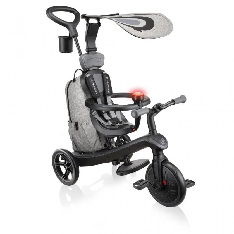 GLOBBER Tricycle évolutif EXPLORER 4 En 1 DELUXE PLAY Noir-Gris
