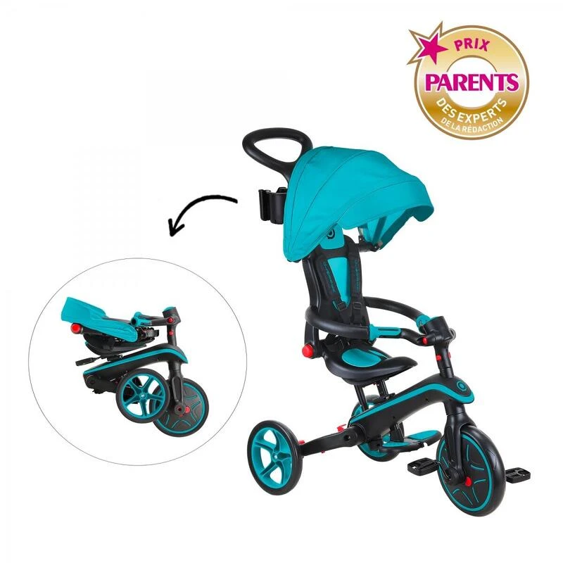 GLOBBER Tricycle EXPLORER 4-en-1 Évolutif & Pliable Bleu Canard – Image 3
