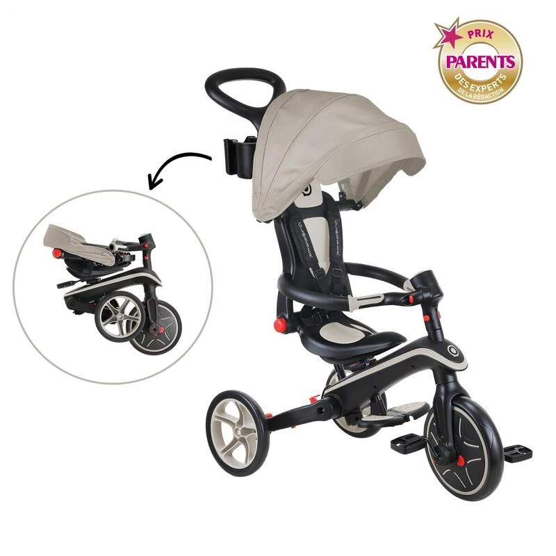 GLOBBER Tricycle EXPLORER 4-en-1 Évolutif & Pliable Taupe – Image 3