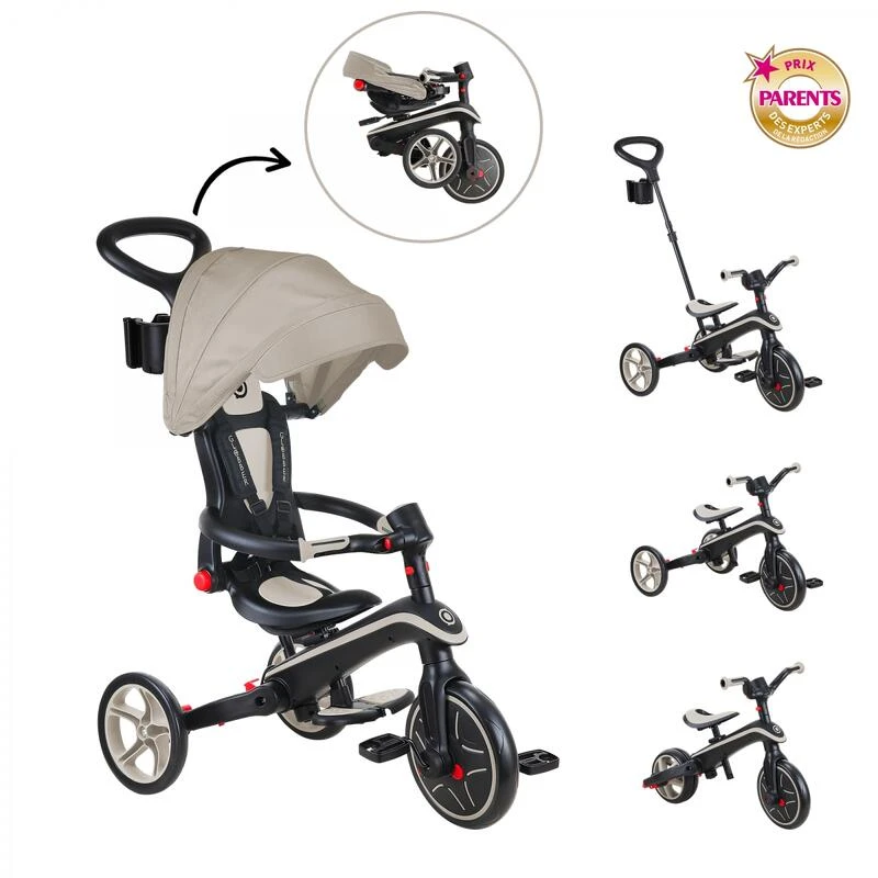 GLOBBER Tricycle EXPLORER 4-en-1 Évolutif & Pliable Taupe – Image 4